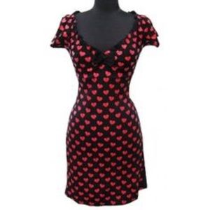 COPY - Sourpuss Stitched Up Hearts Pinup Dress - Size S